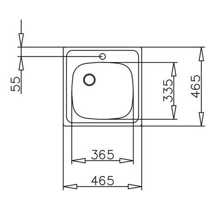 E50 1B (46,5 X 46,5) Paslanmaz Çelik Eviye Tek Göz