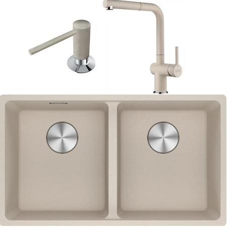 Franke Maris MRG 120-35-35 Granit Evye + Active Plus Doccia Spiralli Armatür + Sıvı Sabunluk(Sahara)