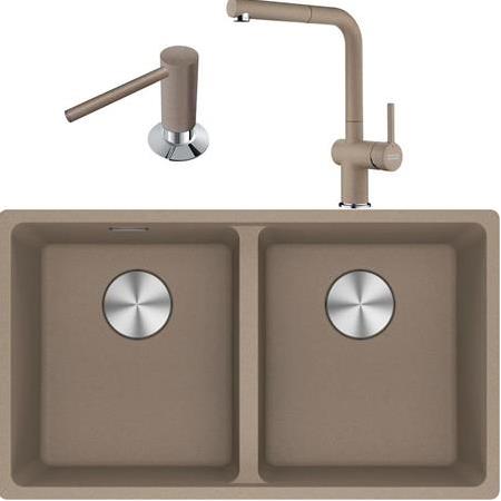 Franke Maris MRG 120-35-35 Granit Evye + Active Plus Doccia Spiralli Armatür + Sıvı Sabunluk(Oyster)