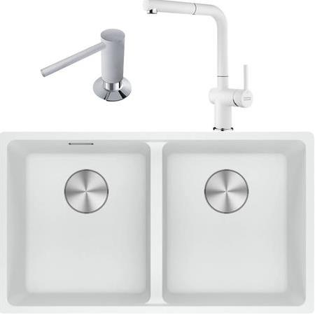 Franke Maris MRG 120-35-35 Granit Evye + Active Plus Doccia Spiralli Armatür + Sıvı Sabunluk(Bianco)
