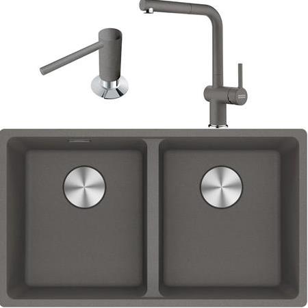 Franke Maris MRG 120-35-35 Granit Evye+Active Plus Doccia Spiralli Armatür+Sıvı Sabunluk(StoneGrey)
