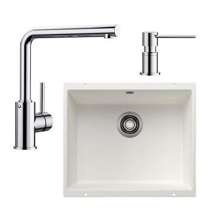 BLANCO ROTAN 500 U Beyaz-Krom SET