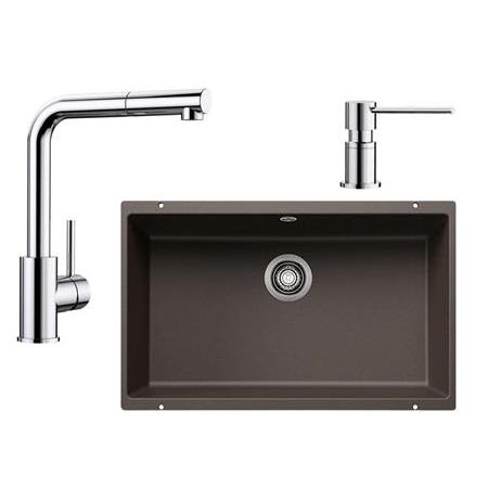 BLANCO ROTAN 700 U Kahve-Krom SET