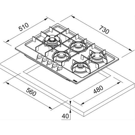 FHMA 755 4G DC MB Emaye Ocak